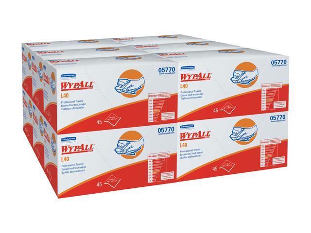 WypAll L40 Disposable Cleaning and Drying Towels 'DRY-UP' Towels (05770), Limited Use Towels, 12' x 23', White, 540 / Case, 12 Packs of 45 Towels