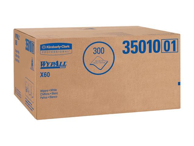 WypAll X60 Shower Towels (35010) with Hydroknit, 20' x 43.7', White, 100 Sheets / Pack, 3 Packs / Case