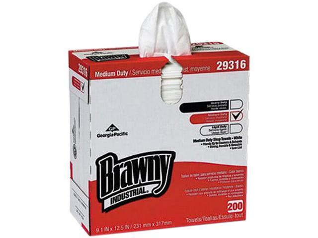 Brawny Industrial Lightweight Shop Towel, 9.1x12.5, White, 2000/Ctn (GPC29316CT)