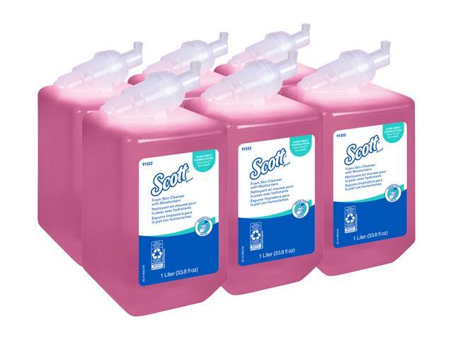 Scott Pro (Formerly Kleenex) Hand Soap with Moisturizers (91552), Pink, Floral Scent, 1.0L, 6 Bottles / Case - Same Kleenex Quality, Now Scott Branded