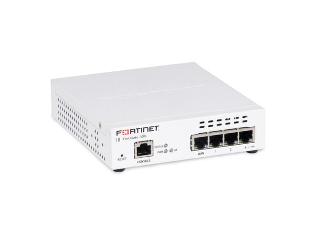Fortinet FortiWiFi-30G - 4 x GE RJ45 ports (including 3 x Internal Ports, 1 x WAN Ports) - Wireless (802.11a/b/g/n/ac/ax) FWF-30G-A-BDL-950-36