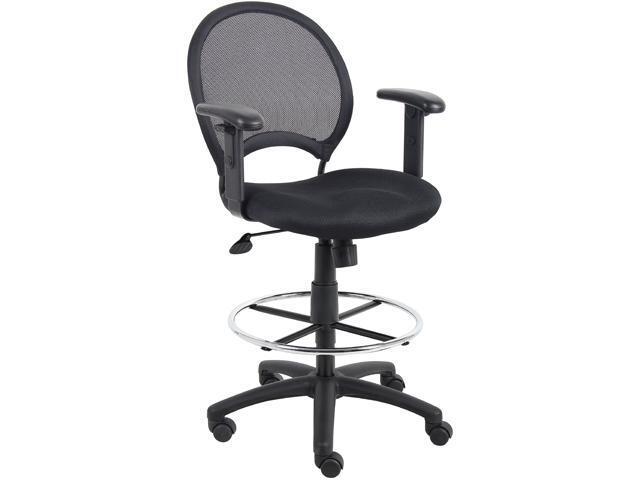 Boss B16216 Mesh Back Drafting Stool with Adjustable Arms