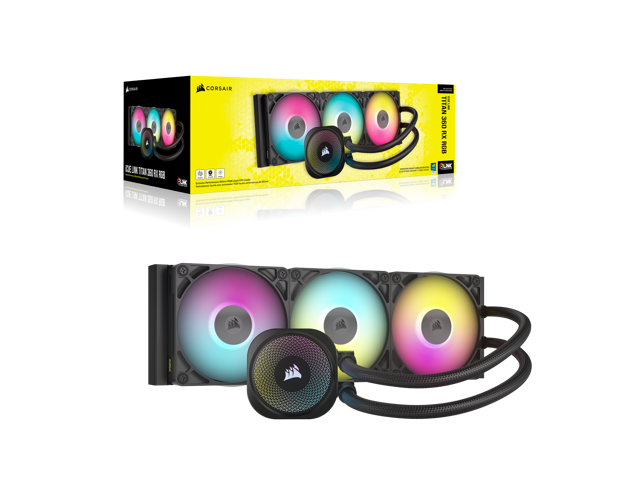 CORSAIR - iCUE LINK TITAN 360 RX Liquid CPU Cooler with RGB Lighting - Black - image 12