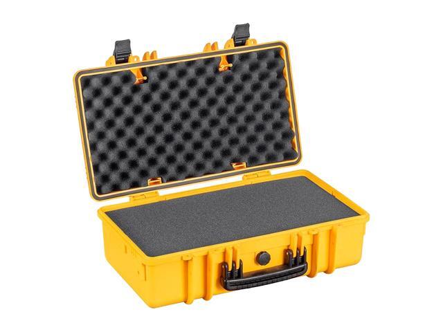 Monoprice Weatherproof Hard Case - 22in x 14in x 8in, Yellow With Customizable Foam, Shockproof, IP67