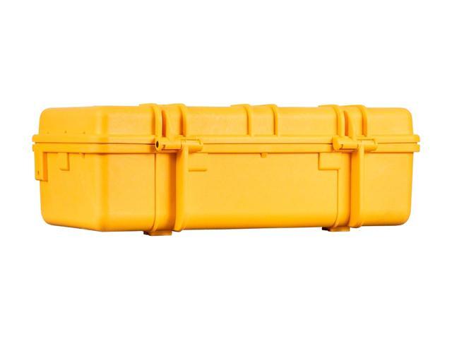 Monoprice Weatherproof Hard Case - 22in x 14in x 8in, Yellow With Customizable Foam, Shockproof, IP67