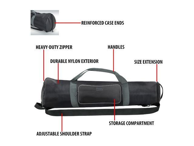 USA GEAR Padded Tripod Case Bag with Expandable Compartment & Accessory Storage - Works with Vista, Ravelli, Dolica, Manfrotto & More - Holds...