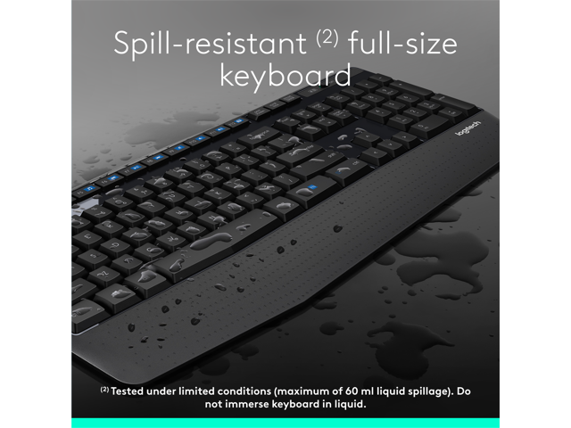 Logitech MK345 Wireless Combo Full-Sized Keyboard with Palm Rest and Comfortable Right-Handed Mouse, 2.4 GHz Wireless USB Receiver, Compatible with...