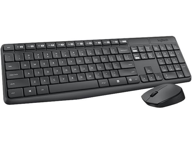 Logitech MK235 Wireless Keyboard and Mouse Combo for Windows, 2.4 GHz Wireless Unifying USB Receiver, 15 FN Keys, Long Battery Life, Compatible.