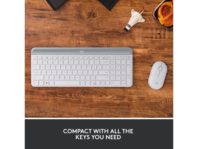 Logitech MK470 Slim Wireless Keyboard and Mouse Combo - Modern Compact Layout, Ultra Quiet, 2.4 GHz USB Receiver, Plug n' Play Connectivity,...