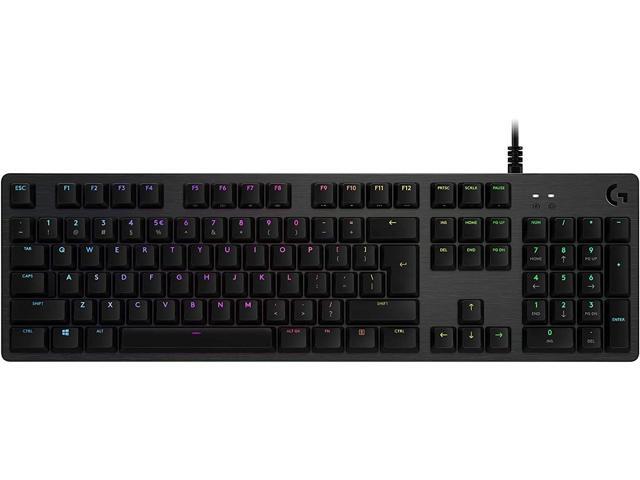 Logitech G512 LIGHTSYNC RGB Mechanical Gaming Keyboard, Carbon English Layout GX Blue Switch, Brushed Aluminum Case, USB Pass Through, 920-008936,...
