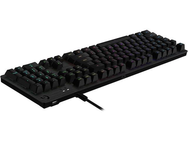 Logitech G512 LIGHTSYNC RGB Mechanical Gaming Keyboard, Carbon English Layout GX Blue Switch, Brushed Aluminum Case, USB Pass Through, 920-008936,...