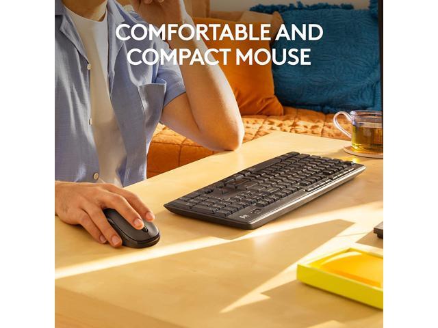 Logitech MK295 Wireless Mouse & Keyboard Combo with SilentTouch Technology, Full Numpad, Advanced Optical Tracking, Lag-Free Wireless, 90% Less...