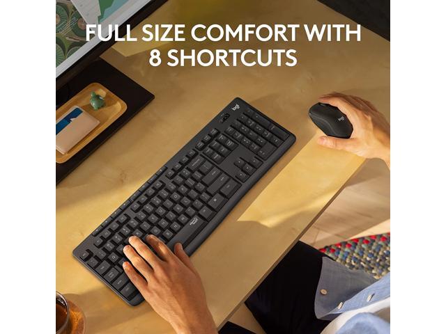 Logitech MK295 Wireless Mouse & Keyboard Combo with SilentTouch Technology, Full Numpad, Advanced Optical Tracking, Lag-Free Wireless, 90% Less...