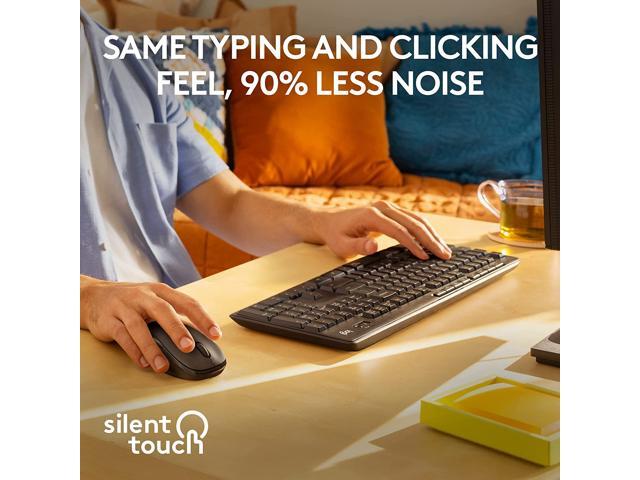 Logitech MK295 Wireless Mouse & Keyboard Combo with SilentTouch Technology, Full Numpad, Advanced Optical Tracking, Lag-Free Wireless, 90% Less...