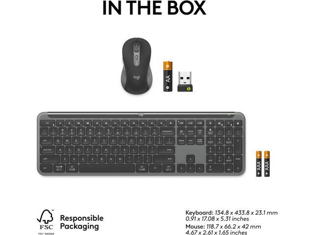 Logitech - Signature Slim MK955 For Business Full-Size Wireless Scissor Keyboard and Mouse Bundle With Quiet Typing & Clicking - Graphite - image 11