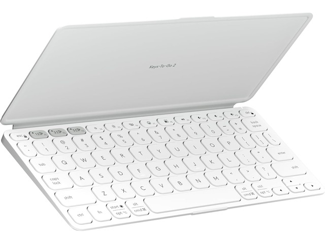 Logitech KEYS-To-GO 2, Ultra-Slim Bluetooth Scissor-Switch Portable Wireless Keyboard With Built-In Protective Cover, Multi-OS Compatible for...