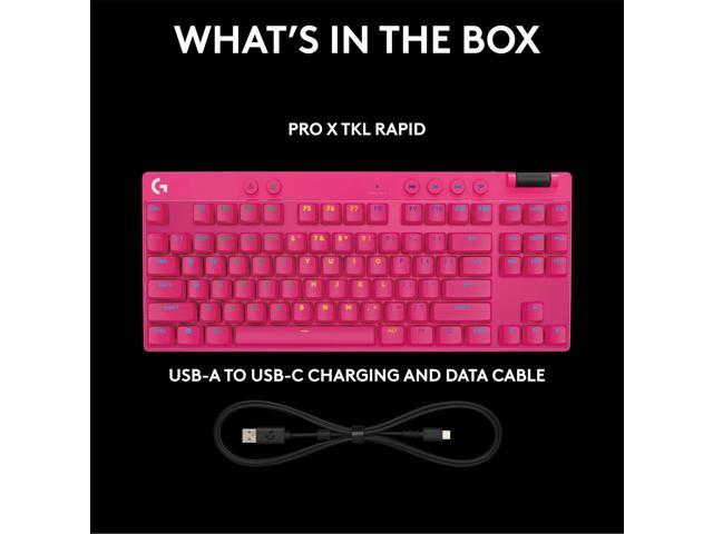 Logitech - PRO X TKL RAPID Wired Hall-Effect Gaming Keyboard with Magnetic Analog Switch and Customizable RGB Lighting for PC - Magenta - image 3