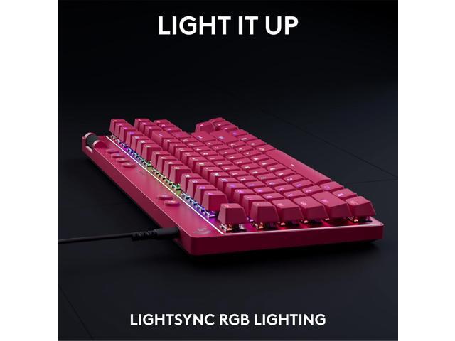 Logitech - PRO X TKL RAPID Wired Hall-Effect Gaming Keyboard with Magnetic Analog Switch and Customizable RGB Lighting for PC - Magenta - image 5