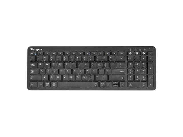 Targus Midsize Multi-Device Bluetooth Antimicrobial Keyboard - Wireless Connectivity - Bluetooth - English (US) - QWERTY Layout - PC, Mac - AAA.
