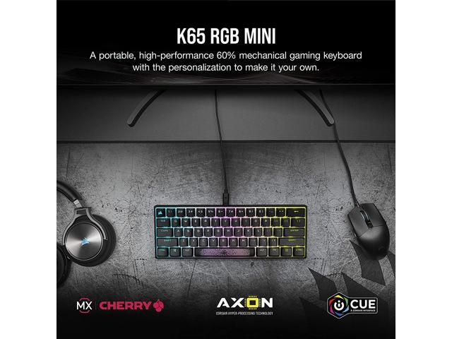 CORSAIR K65 RGB MINI 60% Mechanical Gaming Keyboard - Customizable Per-Key RGB Backlighting - CHERRY MX Red Mechanical Keyswitches - Detachable USB...