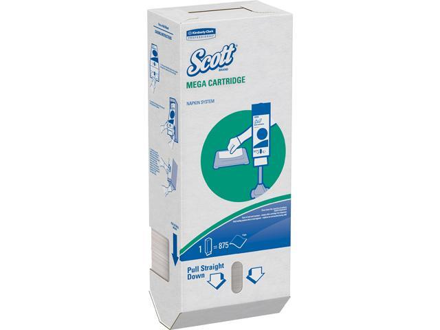 Scott Mega Cartridge Napkin Box (98908), Disposable Paper Napkins, 6 Cartons of 875 Beverage Napkins (5,250 Napkins / Case)