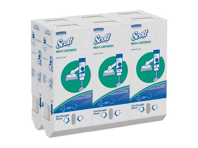 Scott Mega Cartridge Napkin Box (98908), Disposable Paper Napkins, 6 Cartons of 875 Beverage Napkins (5,250 Napkins / Case)
