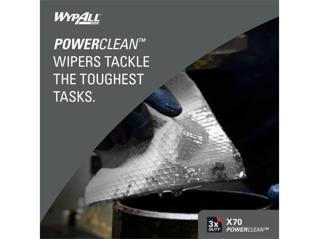 Kimberly-Clark Wypall PowerClean X70 Medium Duty Cloths - Pop-Up Box -100/Box
