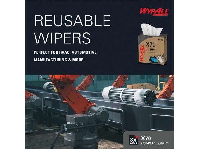 Kimberly-Clark Wypall PowerClean X70 Medium Duty Cloths - Pop-Up Box -100/Box