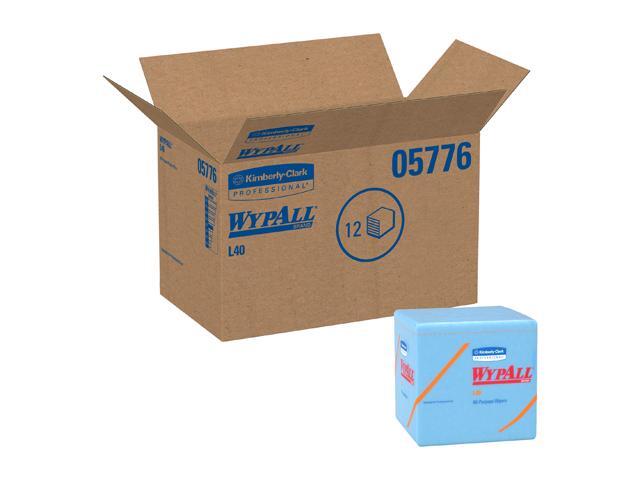 WypAll L40 Disposable Cleaning and Drying Towels (05776), Limited Use Towels, Blue, 12 Packs per Case, 56 Sheets per Pack, 672 Sheets Total