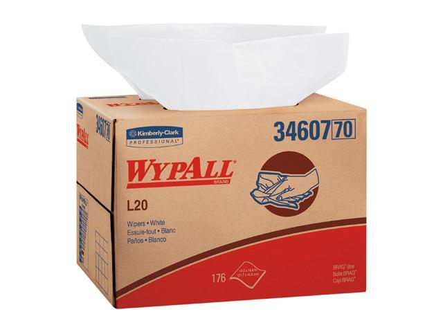 WypAll L20 Limited Use Towels (34607), BRAG Box, White, 4-Ply, 1 Box of 176 Wipes