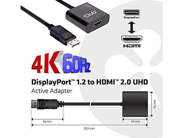Club 3D Displayport 1.2 To Hdmi 2.0 Uhd Active Adapter