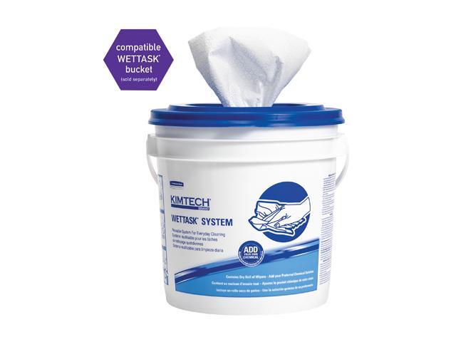Kimtech WetTask System Prep Wipers for Bleach, Disinfectants and Sanitizers (06471), Hygienic Enclosed System Refills, 6 Rolls / Case, 90 Sheets /...