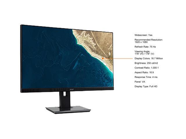 Acer B227Q A 22' (21.5' Viewable) Full HD LED LCD Monitor - 16:9 - Black - Vertical Alignment (VA) - 1920 x 1080 - 16.7 Million Colors - 250 Nit -...