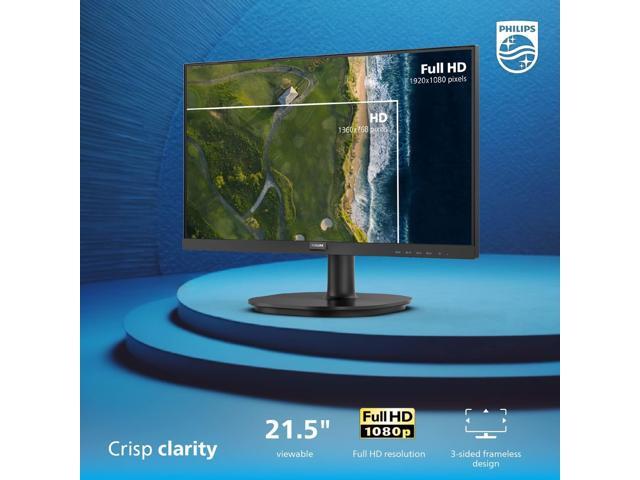 Open Box - Philips V-line 221V8L 22' Class Full HD LED Monitor - 16:9 - Textured Black - 21.5' Viewable - Vertical Alignment (VA) - WLED Backlight...