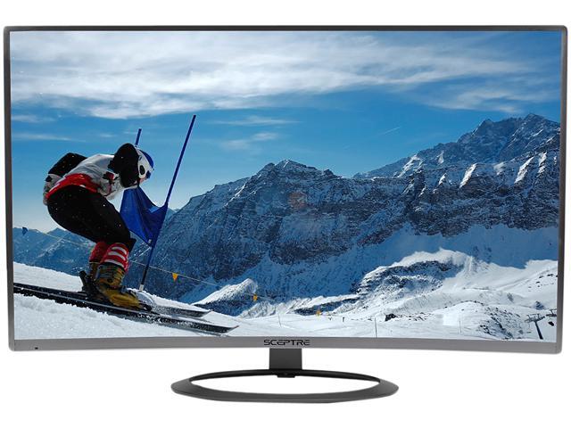 Sceptre C325W-1920R 32' 5ms Ultra Slim Curved Monitor, DCR 12,000:1, VESA Mountable, Viewing Angle 178/178, HDMI, Displayport, VGA, US Warranty