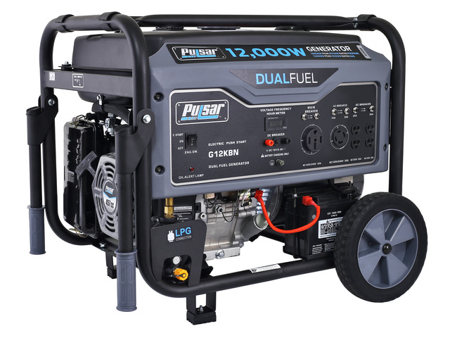 Pulsar G12KBN Heavy Duty Portable Dual Fuel Generator - 9500 Rated Watts & 12000 Peak Watts - Gas & LPG - Electric Start - Transfer Switch & RV...