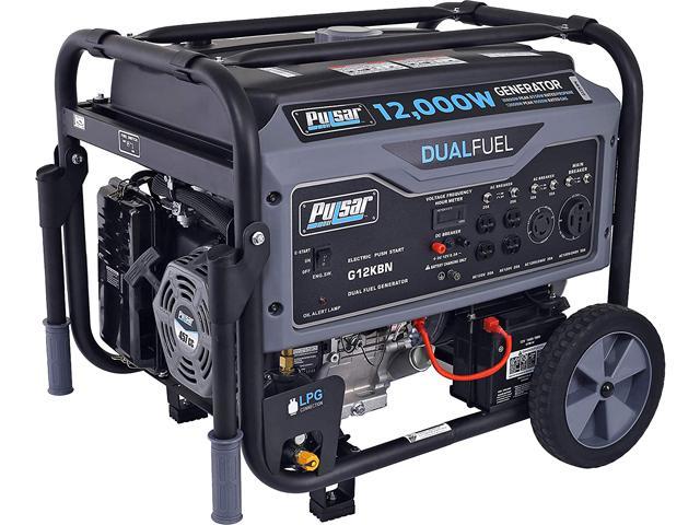 Pulsar G12KBN Heavy Duty Portable Dual Fuel Generator 9500 Rated Watts & 12000 Peak Watts Gas & LPG Electric Start