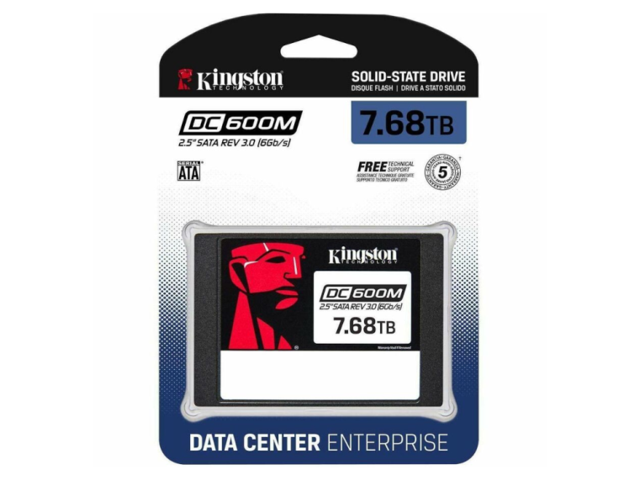 Kingston SEDC600M/7680G DC600M 7.68TB Solid State Drive - 2.5' Internal - SATA (SATA/600)-Mixed Use - Server Device Supported-1DWPD - 14016 TB TBW...