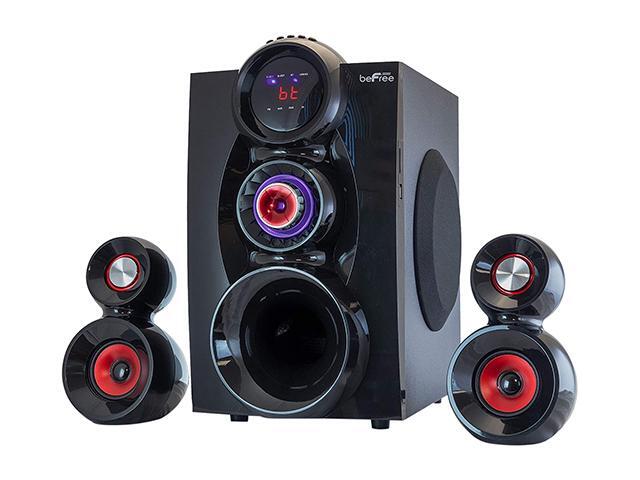 Befree Sound BFS-600 5.1 Channel Surround Sound Bluetooth Speaker System with 6.5 in. Amplifier, Red