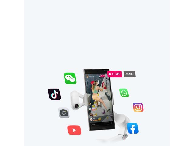 Insta360 - Flow 2 AI Tracker Bundle Gimbal Stabilizer for Smartphones - Summit White - image 4