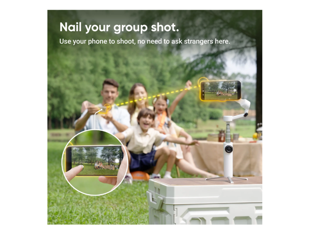 Insta360 - Flow 2 AI Tracker Bundle Gimbal Stabilizer for Smartphones - Summit White - image 8