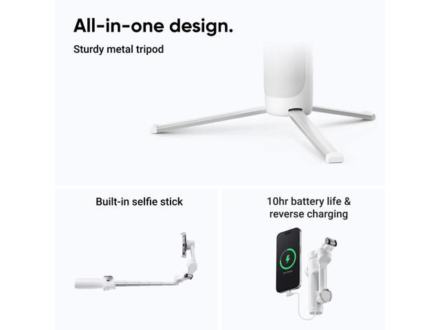 Insta360 - Flow 2 AI Tracker Gimbal Stabilizer for Smartphones - Summit White - image 4