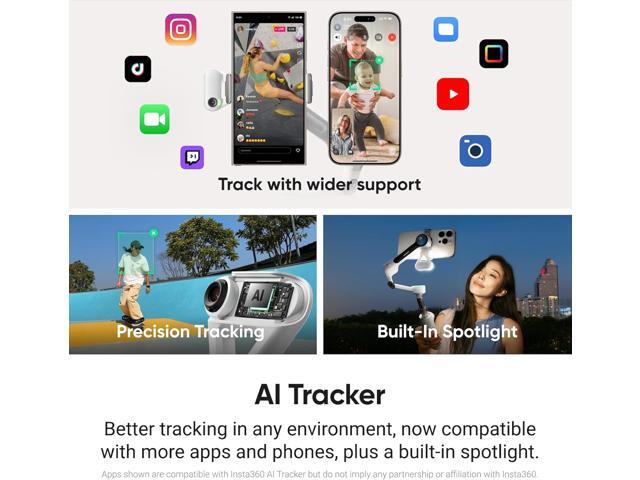 Insta360 - Flow 2 AI Tracker Bundle Gimbal Stabilizer for Smartphones - Stone Gray - image 6