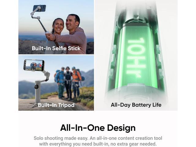 Insta360 - Flow 2 AI Tracker Bundle Gimbal Stabilizer for Smartphones - Stone Gray - image 7