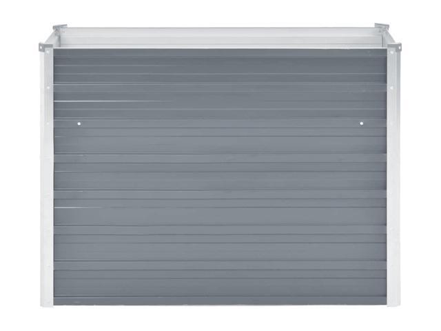 vidaXL Garden Raised Bed Open Bottom Galvanized Steel 39.4' Gray DIY Planter