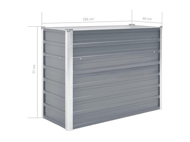 vidaXL Garden Raised Bed Open Bottom Galvanized Steel 39.4' Gray DIY Planter
