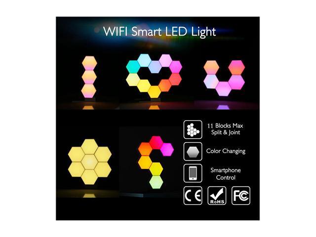 Yescom 11 Pack WiFi Smart LED Light Kit Google Alexa DIY Quantum Lamp Voice Touch Control Home Decoration Indoor