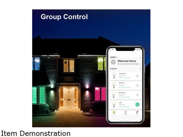 XODO LB2-4PK Smart Wifi PAR38 E26 Dimmable Light Bulb Compatible With Google, Alexa - 11W (75W Equivalent) 900LM RGB+W - LED Multi-Color,...
