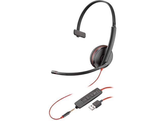 Plantronics Blackwire C3215 Headset - USB Type A - Over-the-head - Black