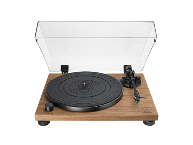 Audio-Technica AT-LPW40WN Fully Manual Belt-Drive Turntable, 2 Speeds, Dynamic Anti-Skate Control, (Carbon-Fiber Tonearm Walnut)